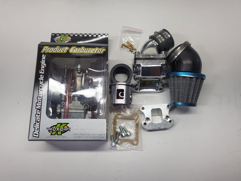 Avenger Dio Reed Upgrade Kit with OKO Carburetor and Window Piston for Motorized Bicycle