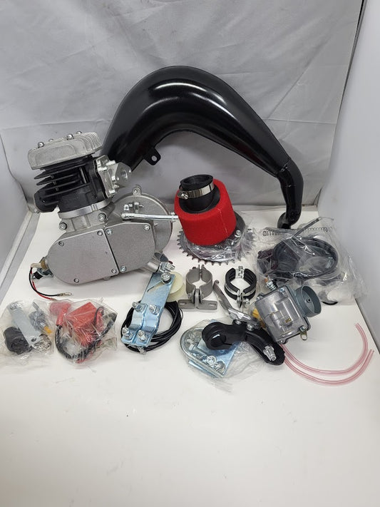 80cc Minarelli Style 6Hp+ Bicycle Motor Kit with MZ 65 Belly Pipe