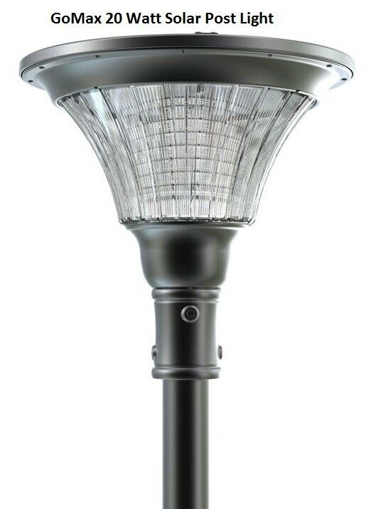 20 Watt 2,000 Lumen Solar Security Landscape Lamp Post Light, 5 Day Single Charg