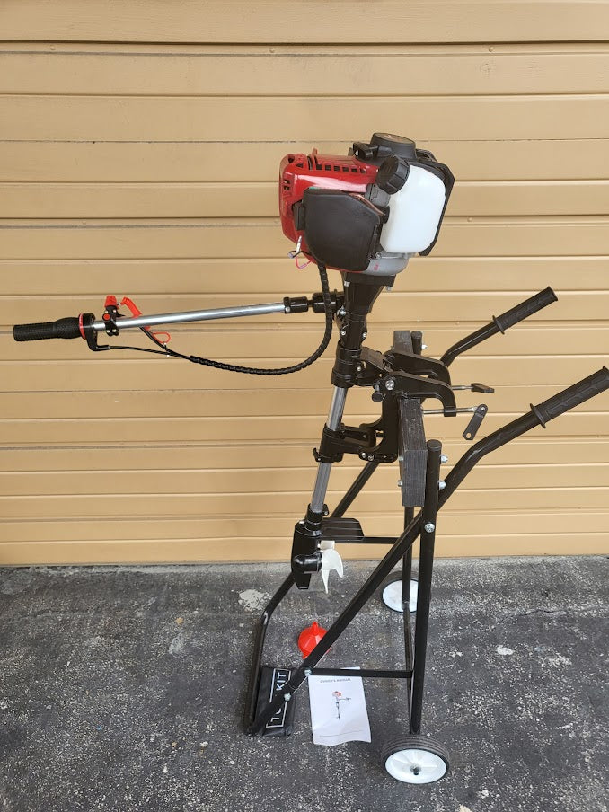 3.5Hp 4 stroke GX35 Turbo Thrust Quiet Running 80dB Outboard Motor Air Cooled USA Seller