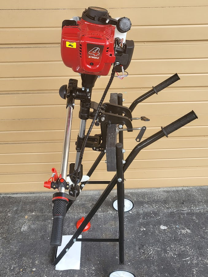 3.5Hp 4 stroke GX35 Turbo Thrust Quiet Running 80dB Outboard Motor Air Cooled USA Seller