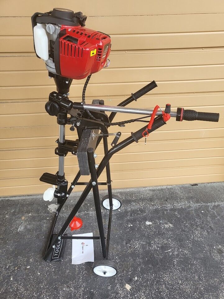 3.5Hp 4 stroke GX35 Turbo Thrust Quiet Running 80dB Outboard Motor Air Cooled USA Seller