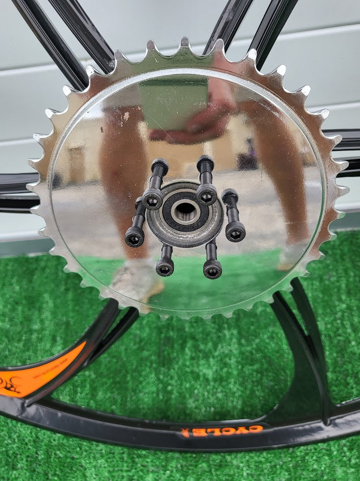 26" Bike Mag Wheels Set/Magnesium Wheel Rim 36 Tooth Sprocket Motorized Bicycle