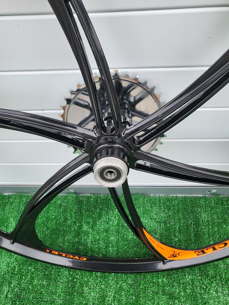 26" Bike Mag Wheels Set/Magnesium Wheel Rim 36 Tooth Sprocket Motorized Bicycle