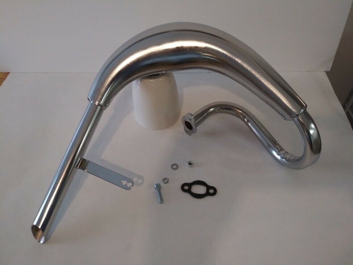 MZ65 Style Big Fatty Pipe Exhaust with Expansion for 80cc 100cc Motorized Bike