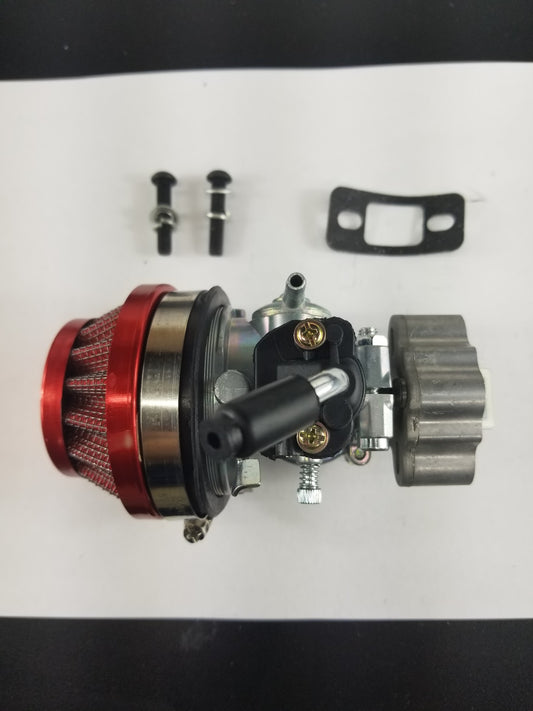 Red Racing Carburetor & 32/40mm Reed Valve - 80cc 100cc for Motorized Bike Engine