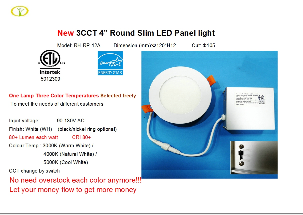 2 Pack 4" Round Slim LED Panel Light Recessed Downlight